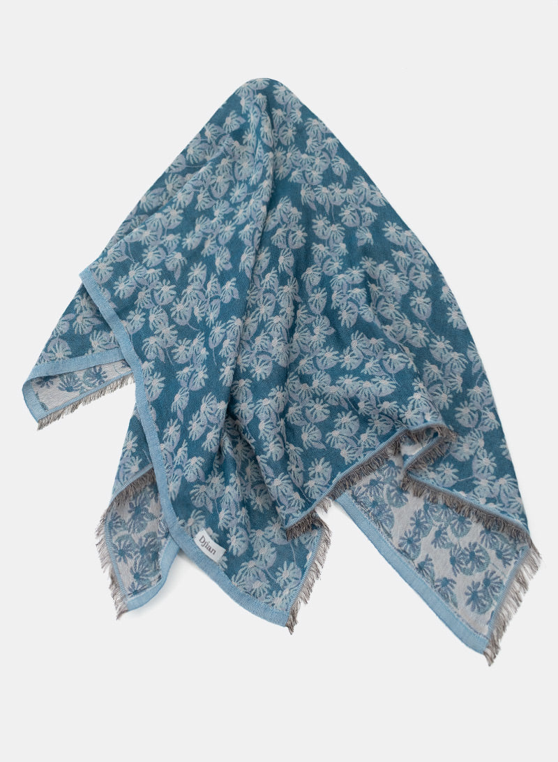 djian-daiki-tuch-baumwolle-blau-floral-70x70 image 2