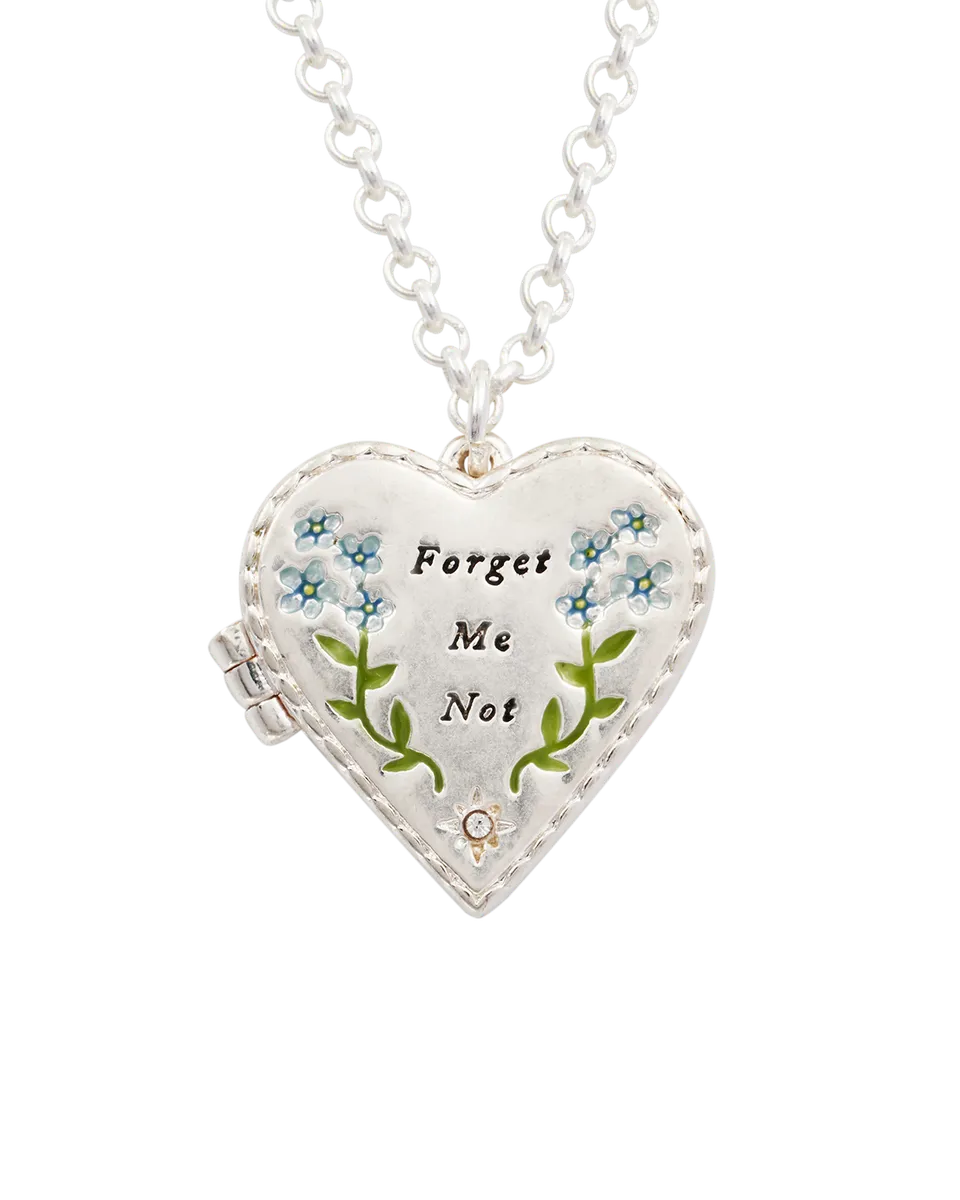 fable-england-forget-me-not-herz-halskette-silber-medaillon image 1