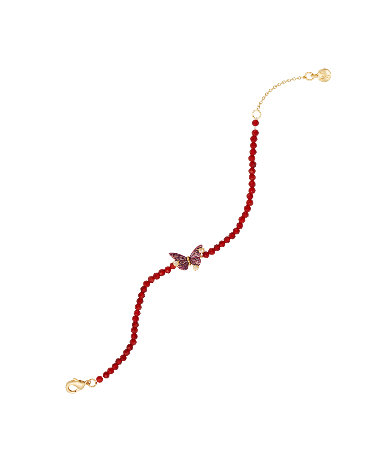 fable-england-hera-butterfly-armband-gold-granat image 4