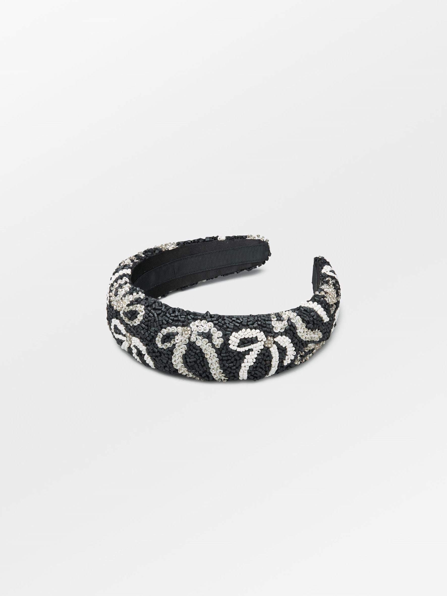 becks-ndergaard-bow-wide-beaded-haarreif-schwarz-4-cm image 1