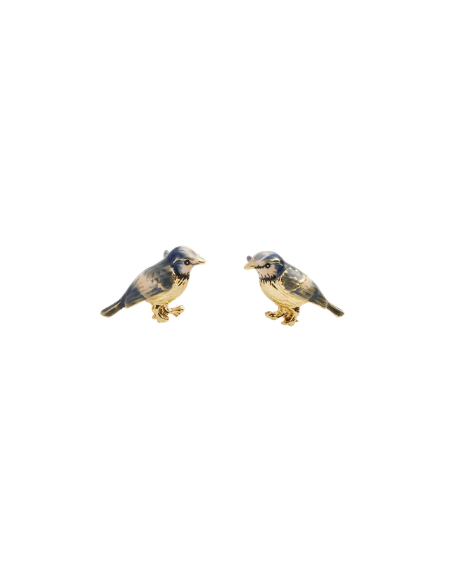 fable-england-blue-tit-ohrstecker-blaumeise-emaille-gold image 1