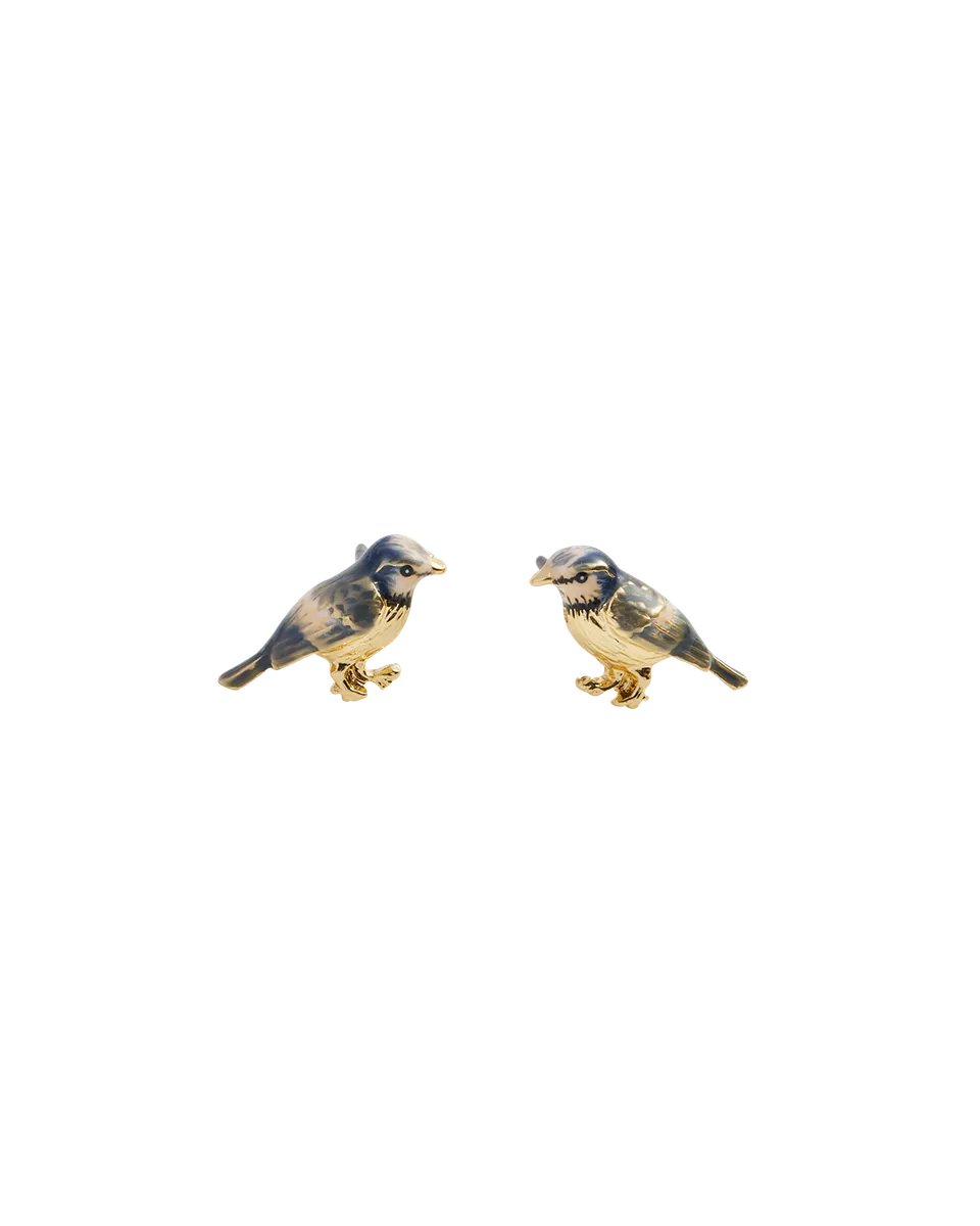 fable-england-blue-tit-ohrstecker-blaumeise-emaille-gold image 1