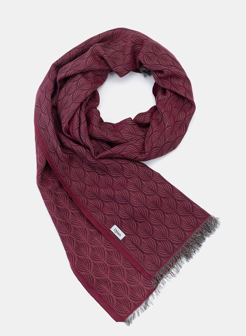 djian-pina-schal-baumwolle-jacquard-rot-floral-70x180-cm image 2