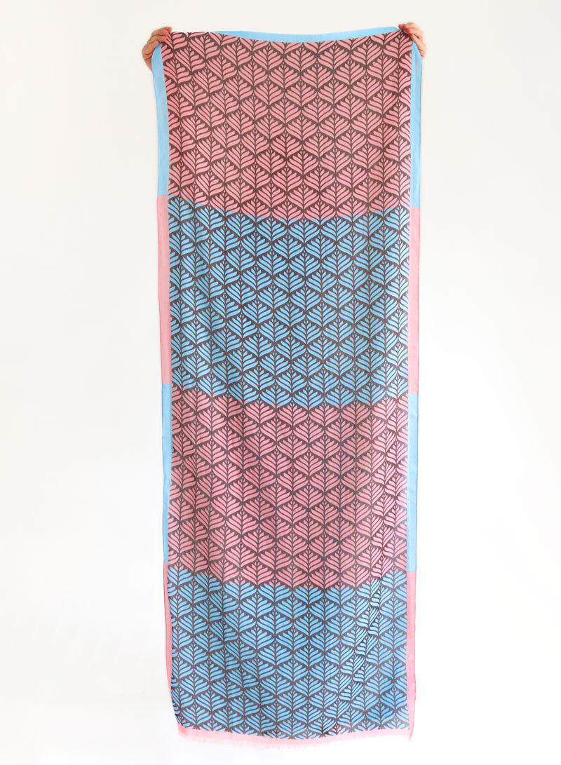 djian-modal-baumwolle-lotus-schal-blau-rosa image 2