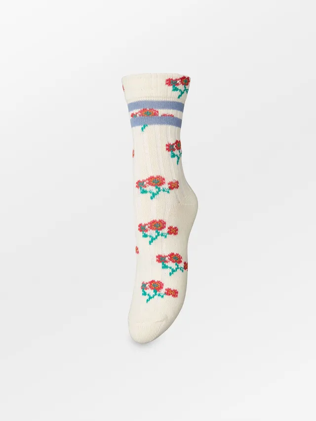 becks-ndergaard-flotile-cotta-sock-socken-birch-white-blumen image 1