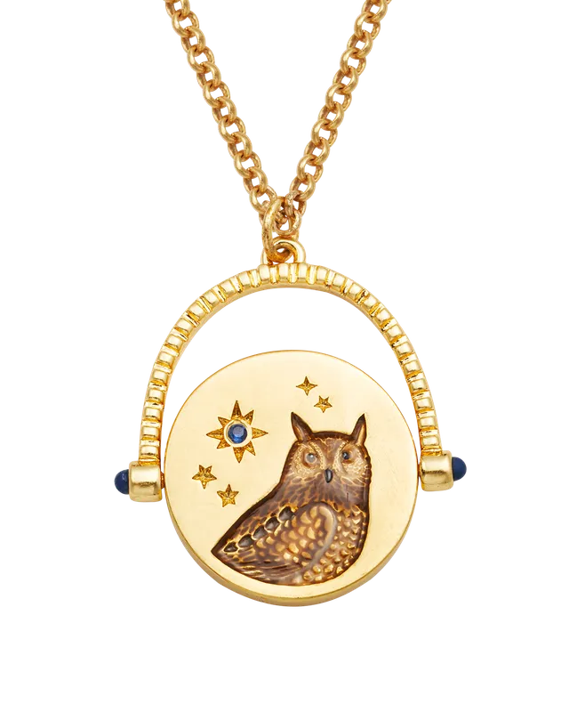 fable-england-owl-spinner-halskette-gold-eule-lapislazuli image 1