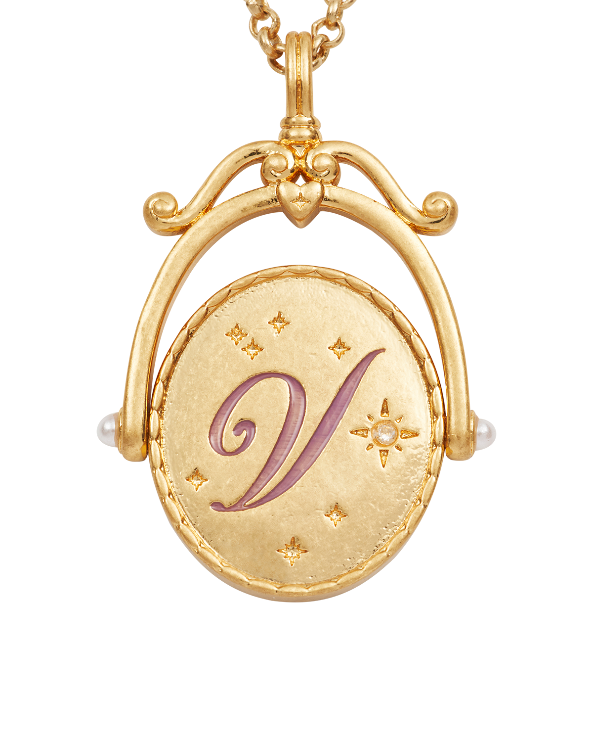 fable-england-jewellery-v-initial-violet-halskette-gold-buchstabe-v image 1