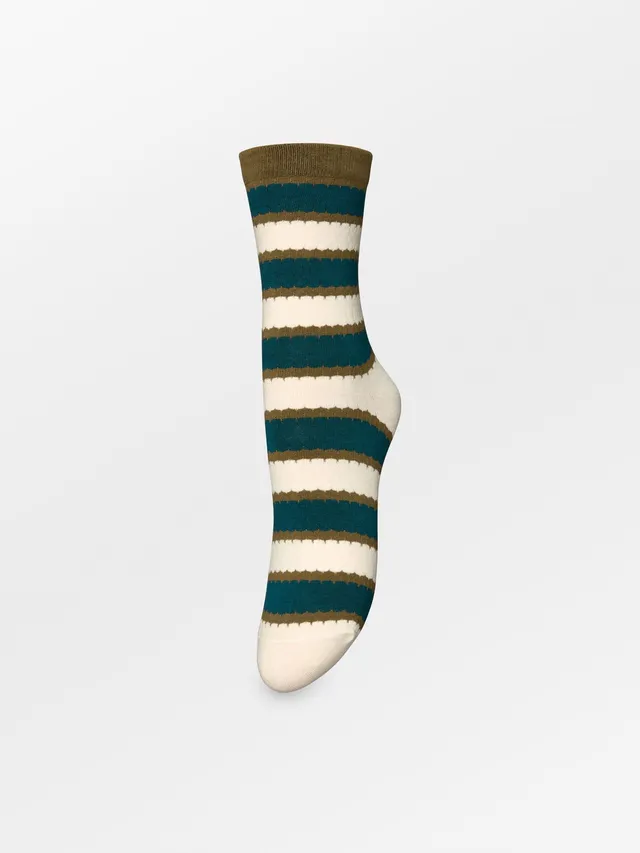 becks-ndergaard-scallopia-cotta-socke-mediterran-gr-n-gestreift-baumwolle image 1
