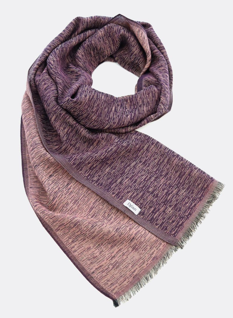 djian-olivia-schal-merinowolle-jacquard-beere-rot-50x180 image 1