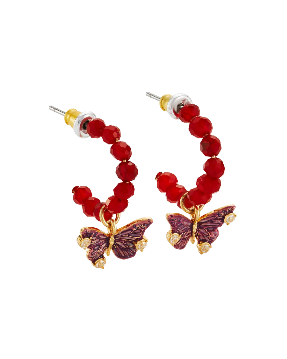 fable-england-hera-butterfly-charm-creolen-ohrringe-gold-rot image 1