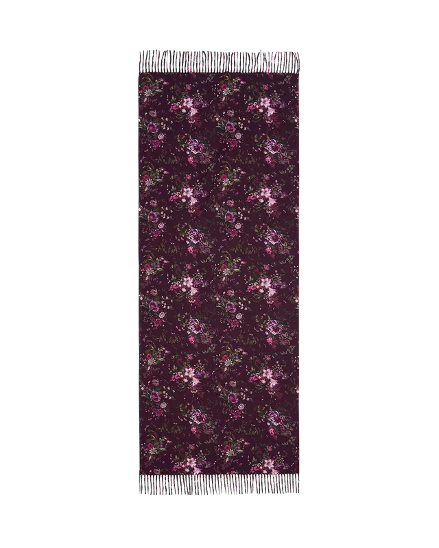 fable-england-eve-floral-schal-burgundy-mit-fransen image 1
