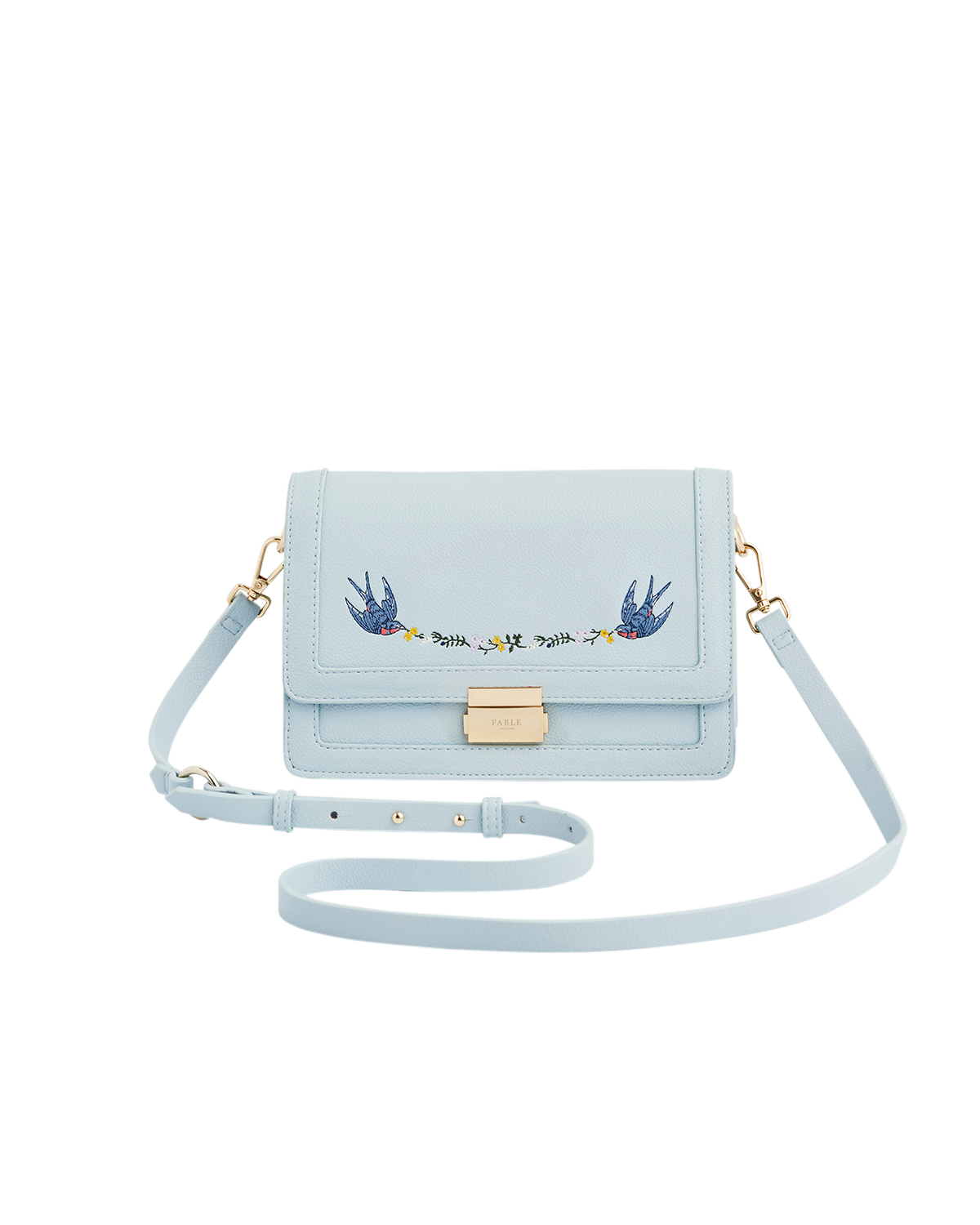 fable-england-blue-bird-foldover-handtasche-hellblau-vogel image 1
