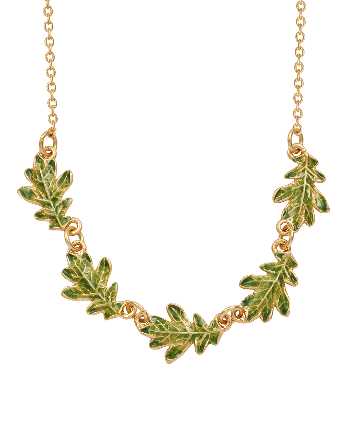 fable-england-gold-oak-leaf-choker-halskette-blatt image 1