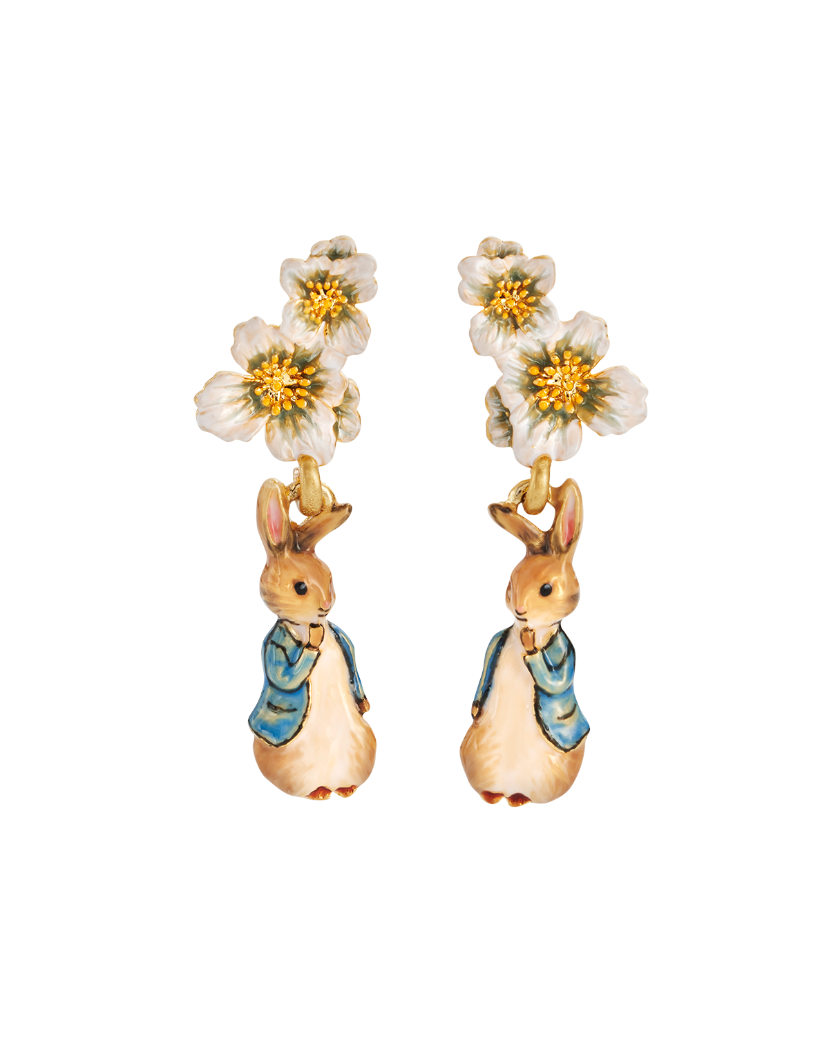 fable-england-x-peter-rabbit-floral-ohrringe-gold-h-nger image 1