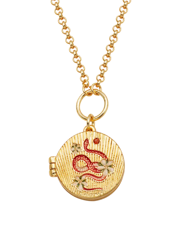 fable-england-snake-blossom-medaillonkette-gold image 1