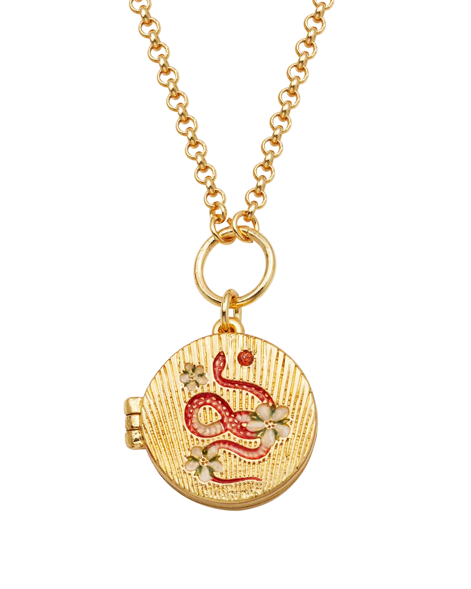 fable-england-snake-blossom-medaillonkette-gold image 1