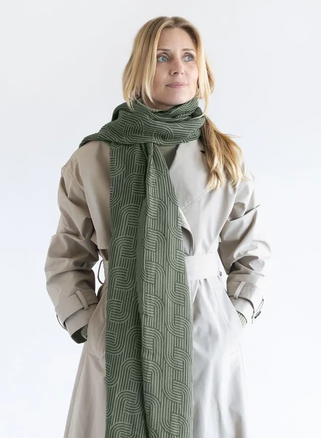 djian-cloe-schal-bio-baumwolle-jacquard-gr-n image 1