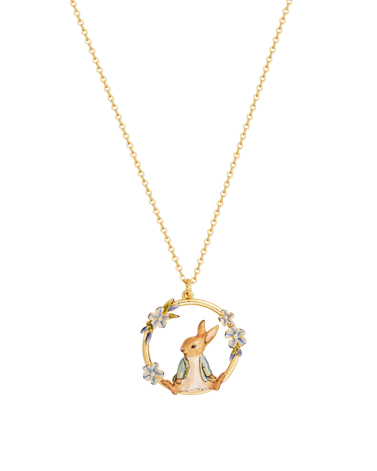 fable-england-peter-rabbit-vergissmeinnicht-kette-gold image 4
