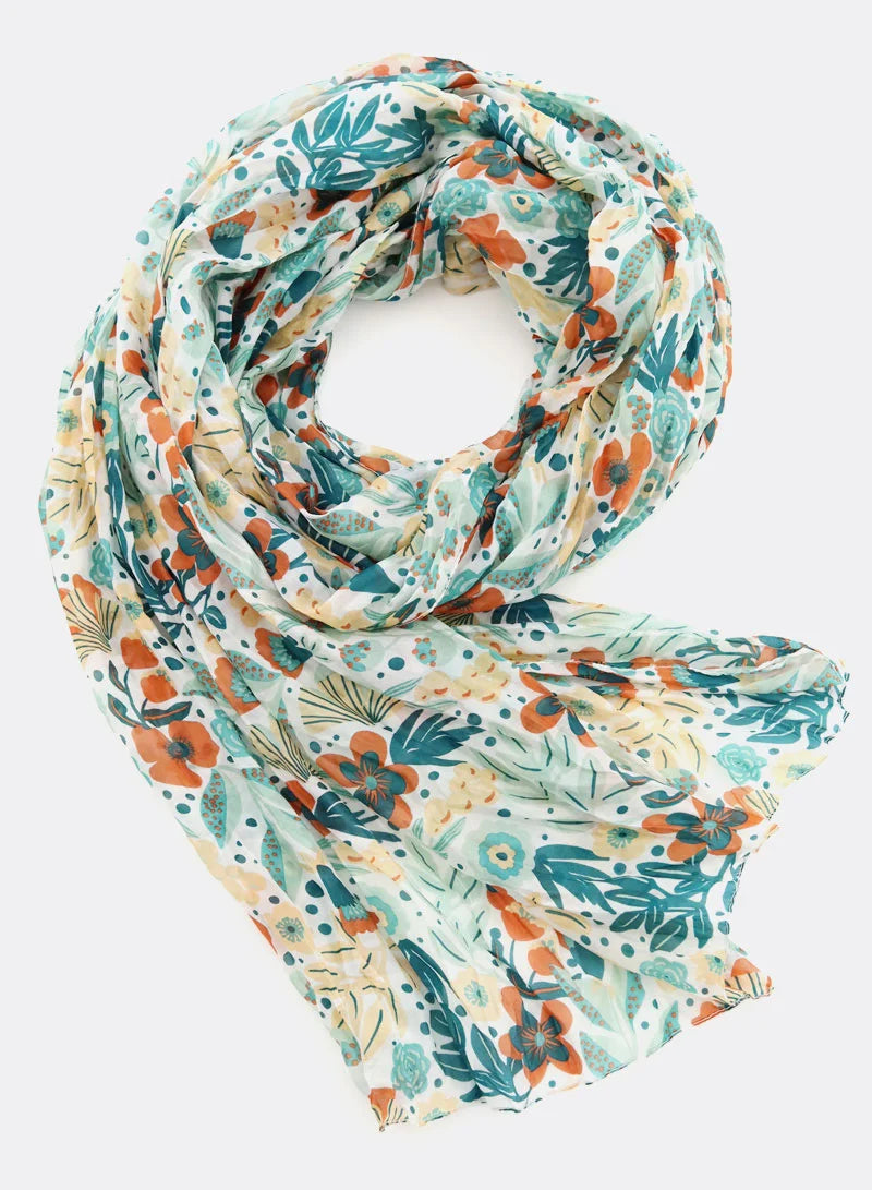 djian-flower-field-schal-aus-seide-beige-gr-n-100-x-175-cm image 1