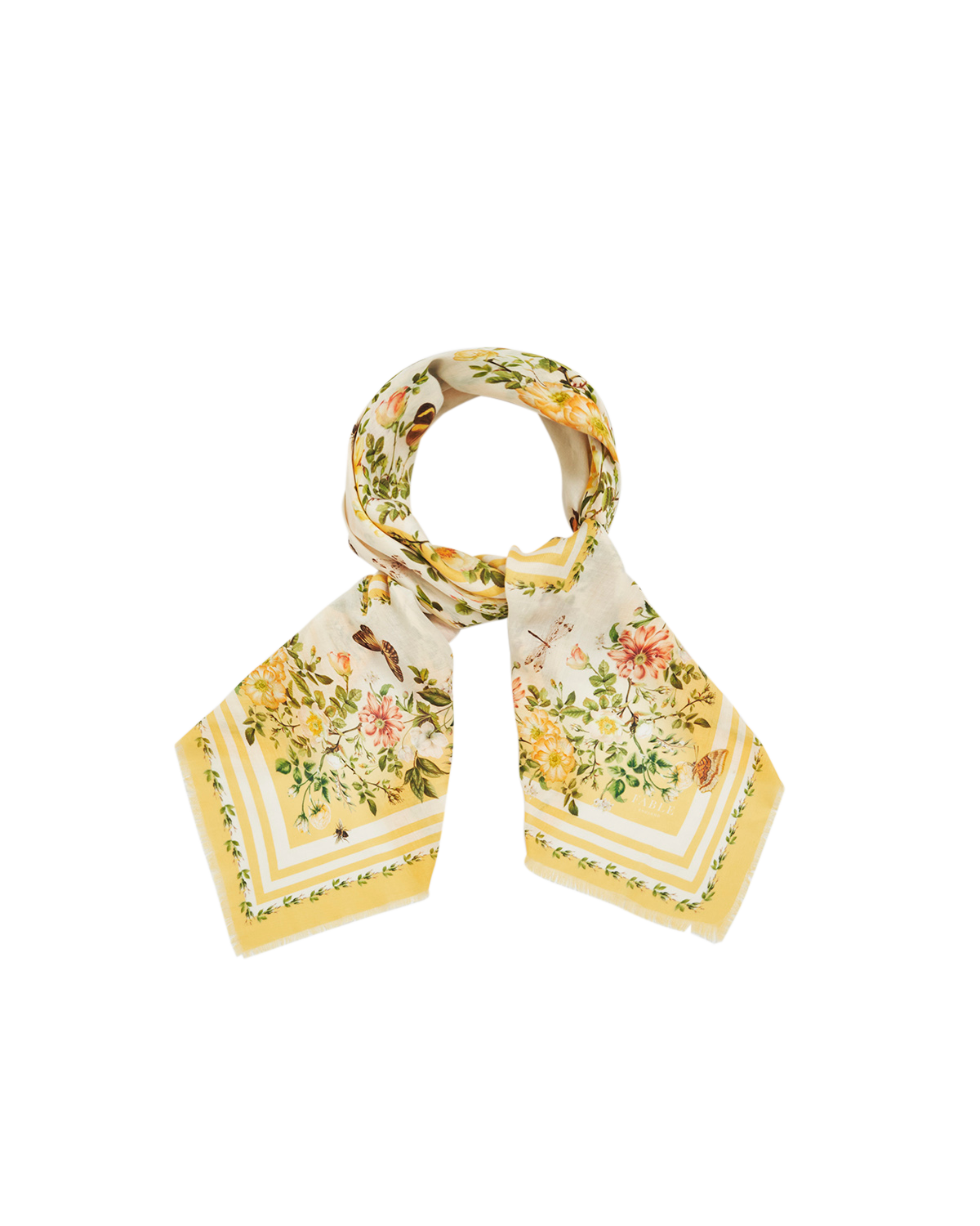 fable-england-cybele-quadrat-tuch-gelb-blumen-twill image 3