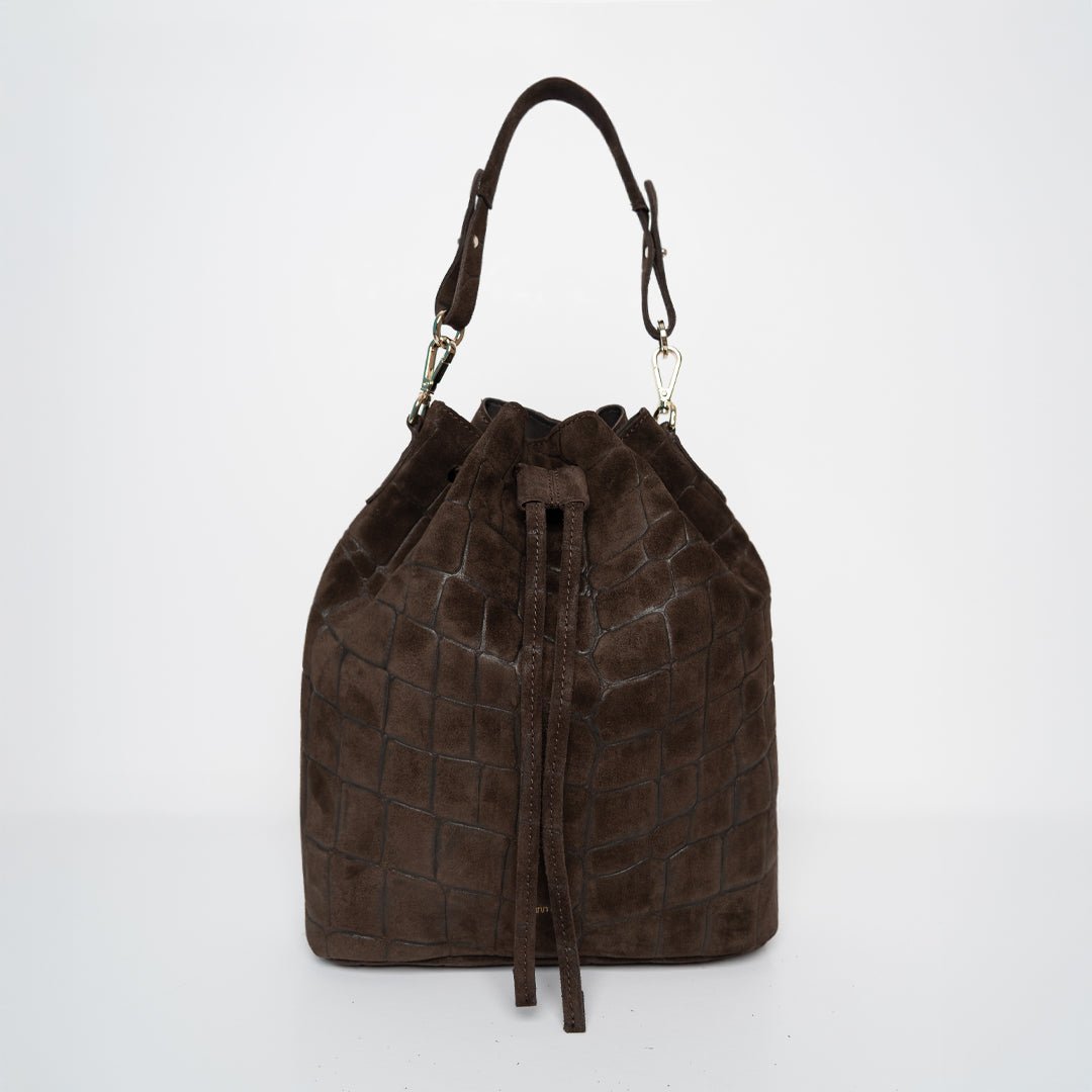 ann-kurz-saku-beuteltasche-mocha-croco-veloursleder image 1