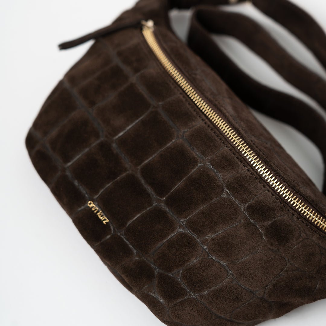 ann-kurz-fanny-pack-bauchtasche-croco-mocha-verstellbar image 3