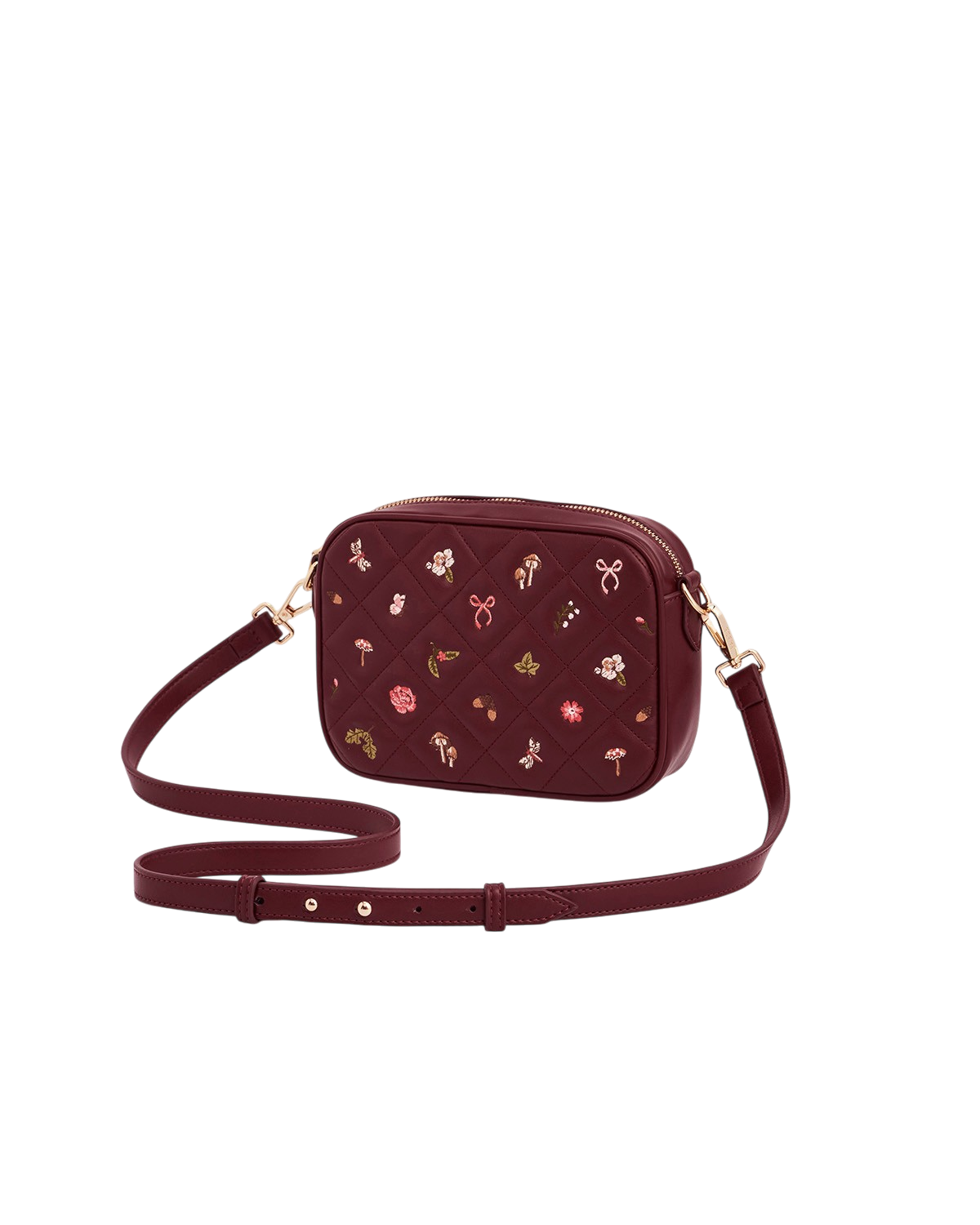 fable-england-alice-orla-camera-bag-bordeaux-stickerei-pilze image 3