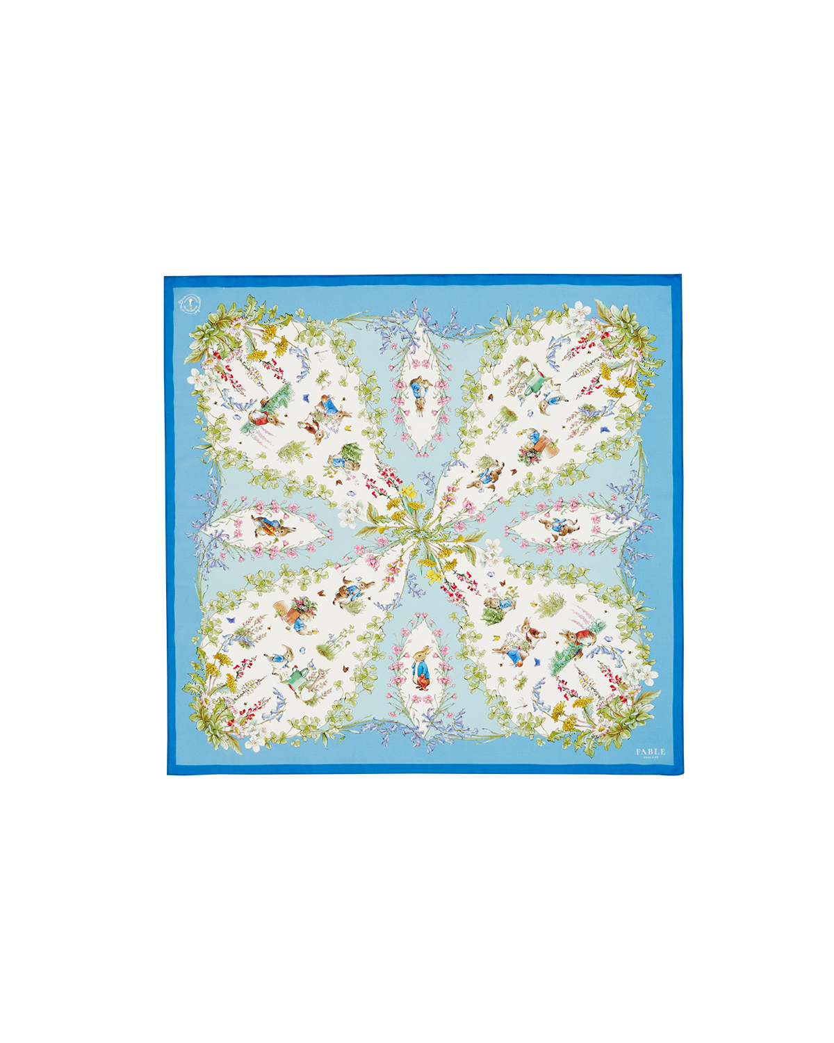 fable-england-peter-rabbit-tuch-blau-seide-quadrat-90 image 1