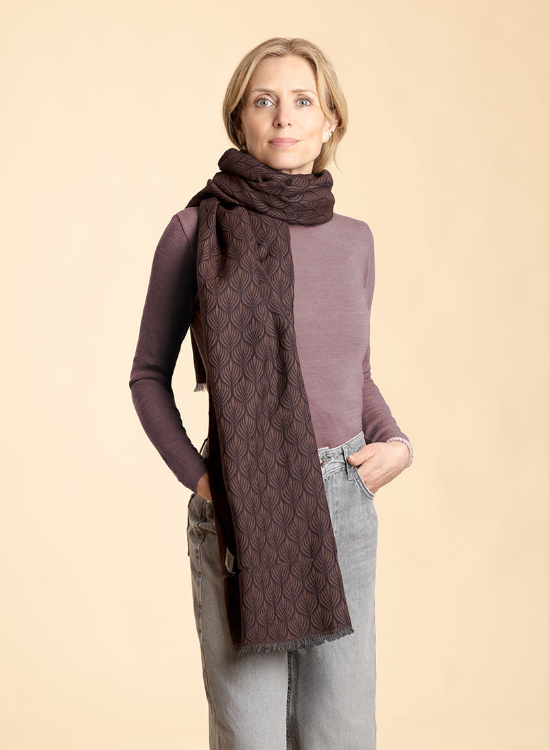 djian-pina-schal-jacquard-baumwolle-braun-warm image 1