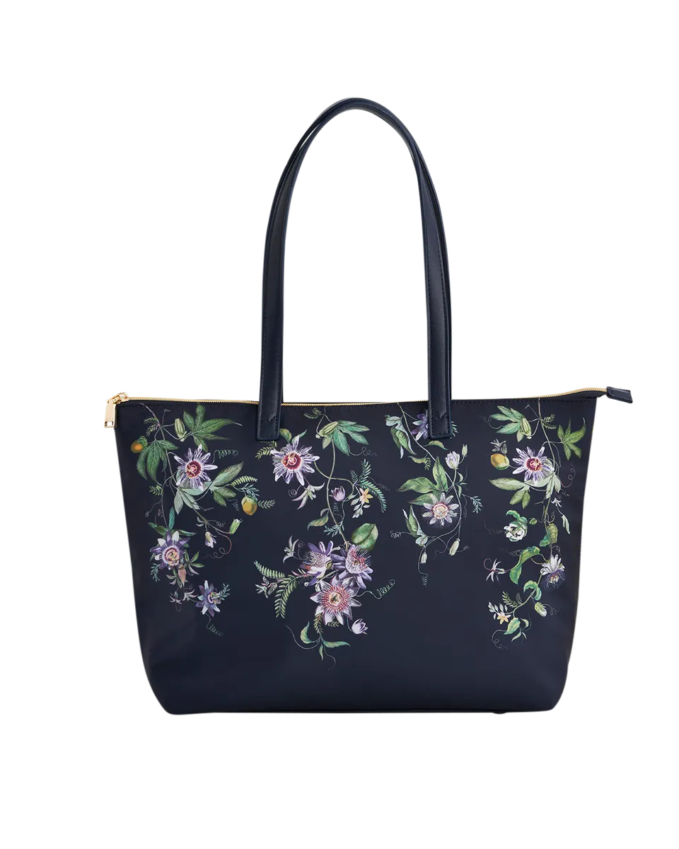 fable-england-navy-passion-flower-grab-tote-tasche-blau image 1