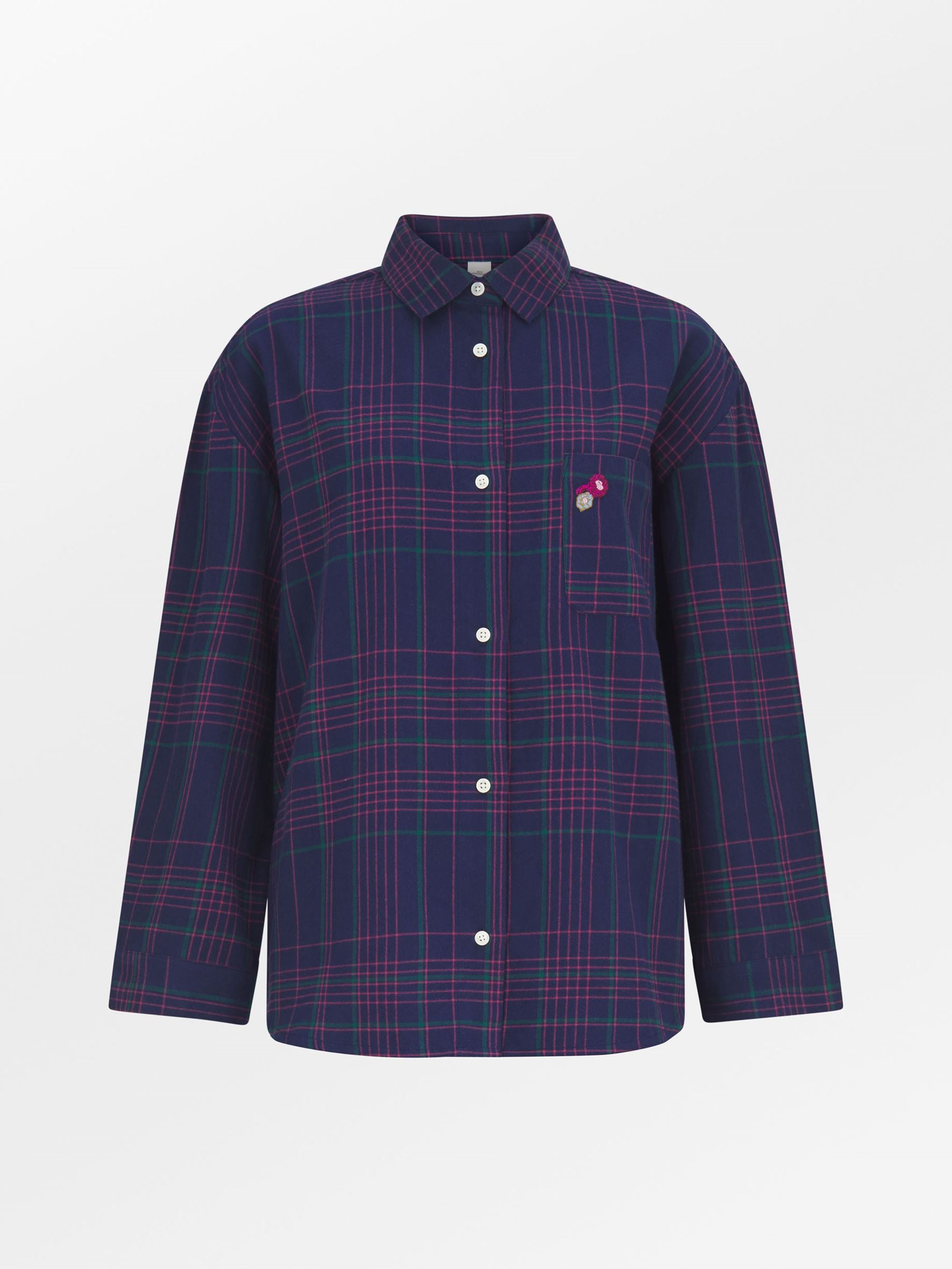 becks-ndergaard-flannel-gridy-pyjamas-shirt-pyjamahemd-blau-karo image 1