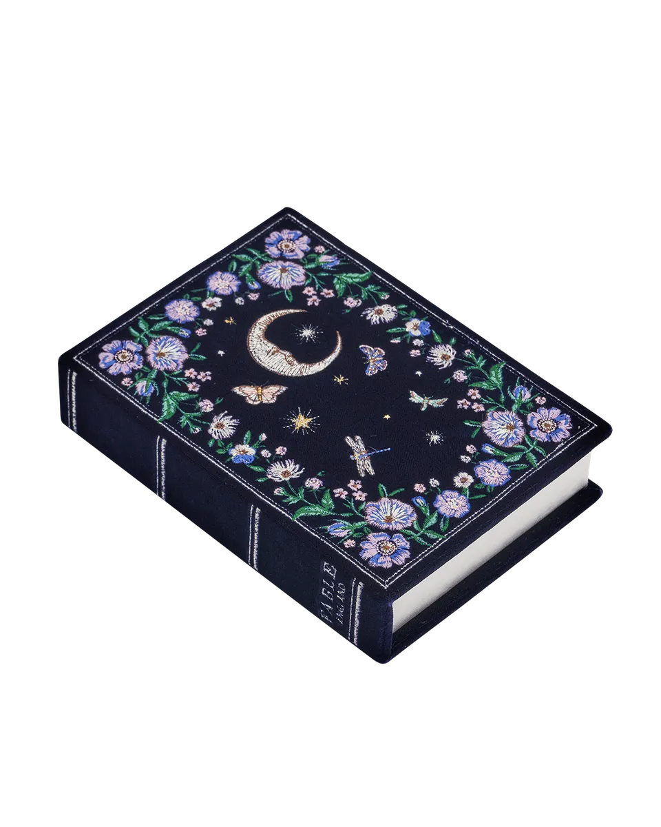 fable-england-marianne-midnight-garden-book-clutch-handtasche-navy-samt image 1