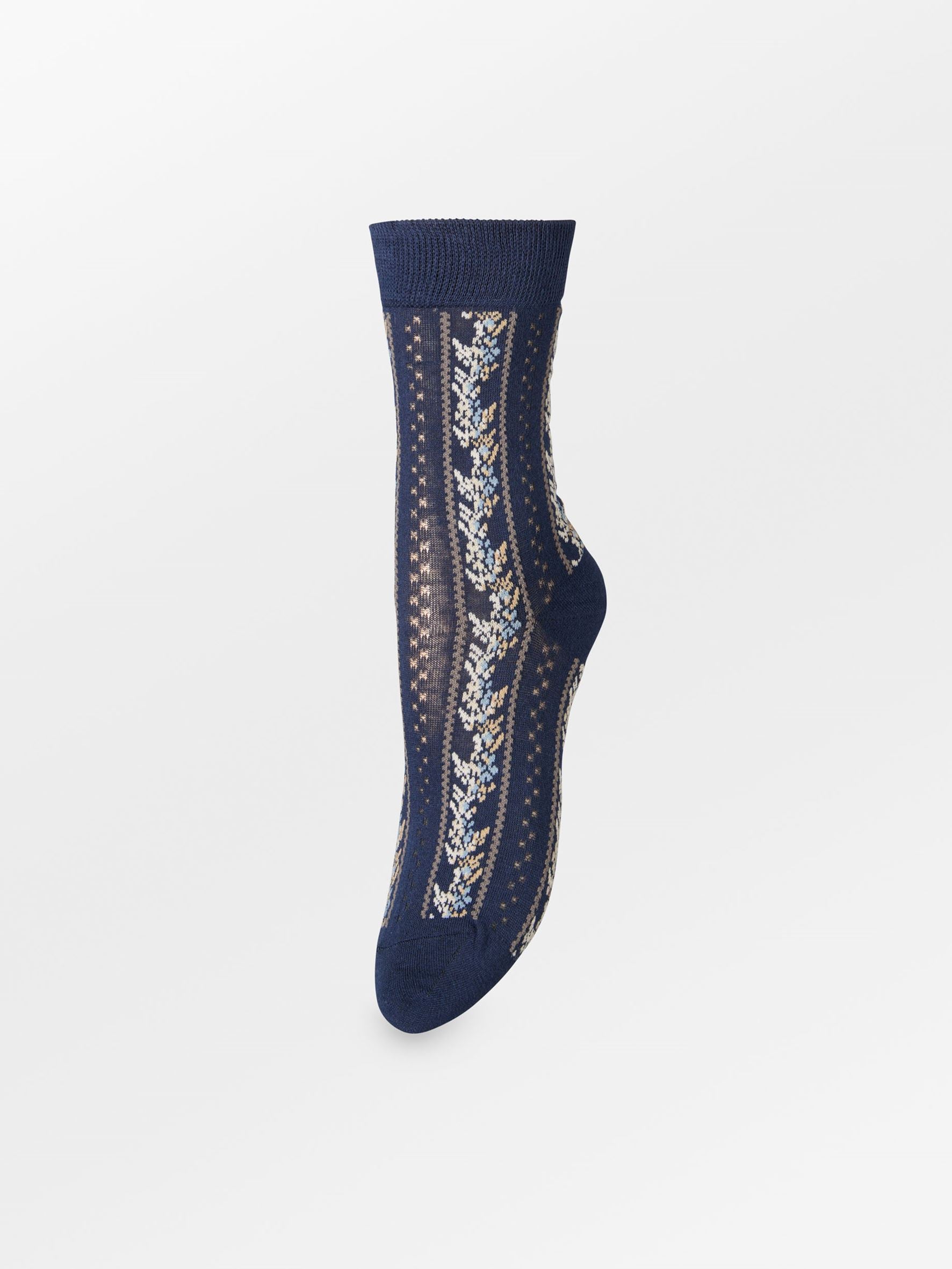 becks-ndergaard-ribbonia-cotta-socken-baumwolle-navy-blue-37-39 image 1