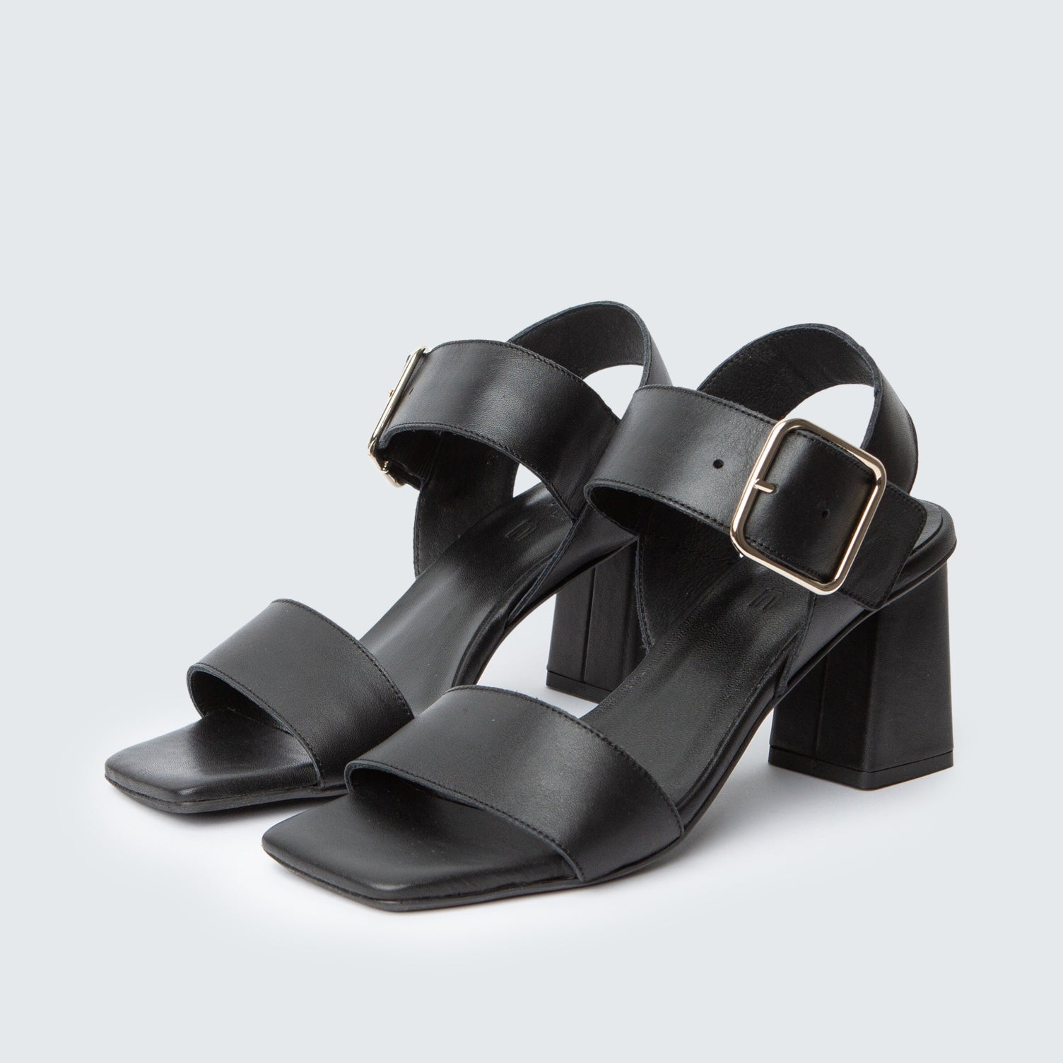 ann-kurz-heel-buckle-sandalen-leder-schwarz-blockabsatz-38 image 2