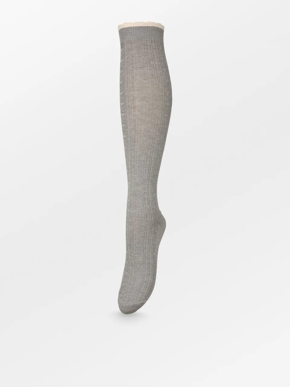 becks-ndergaard-scallop-knee-sock-grey-melange-wolle image 1