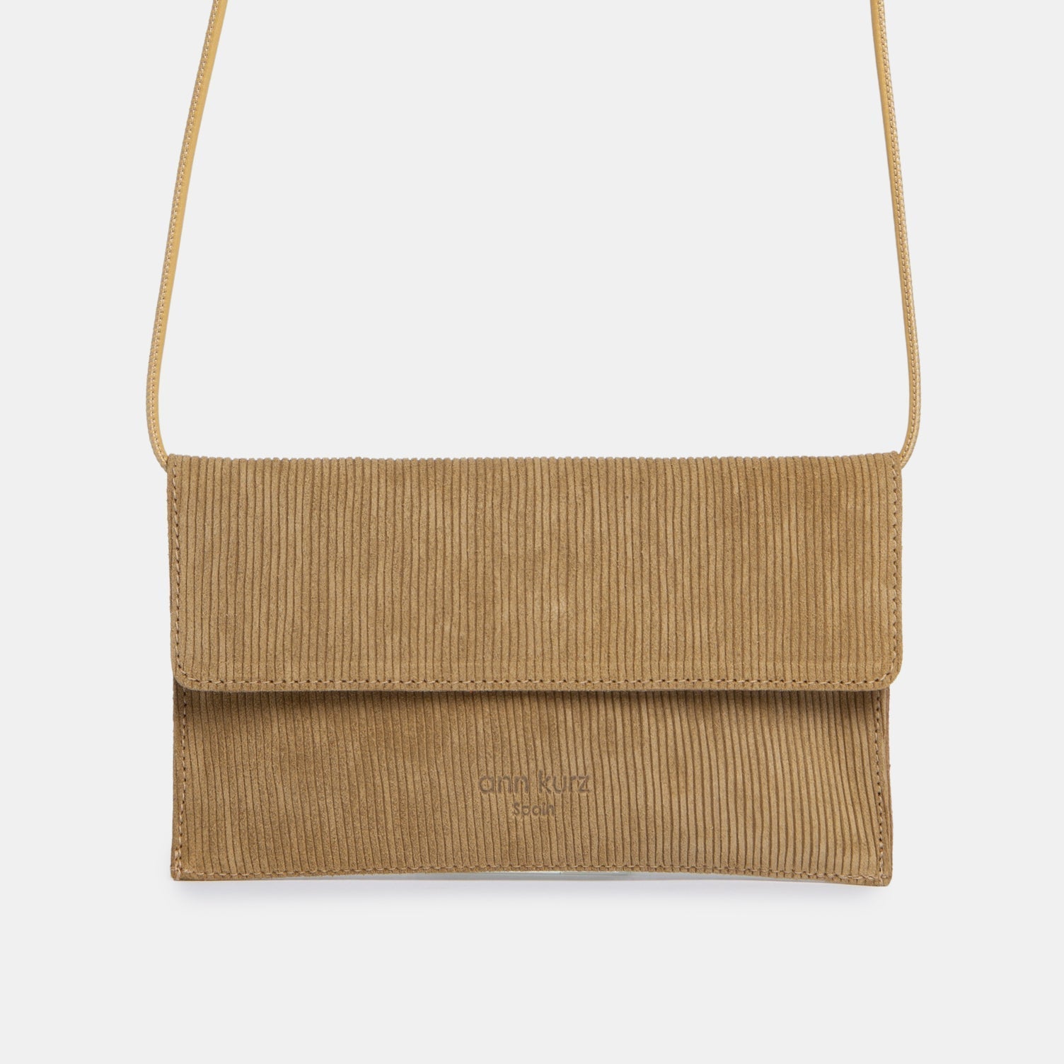 ann-kurz-mini-thin-clutch-ruffle-leder-cuoio image 1