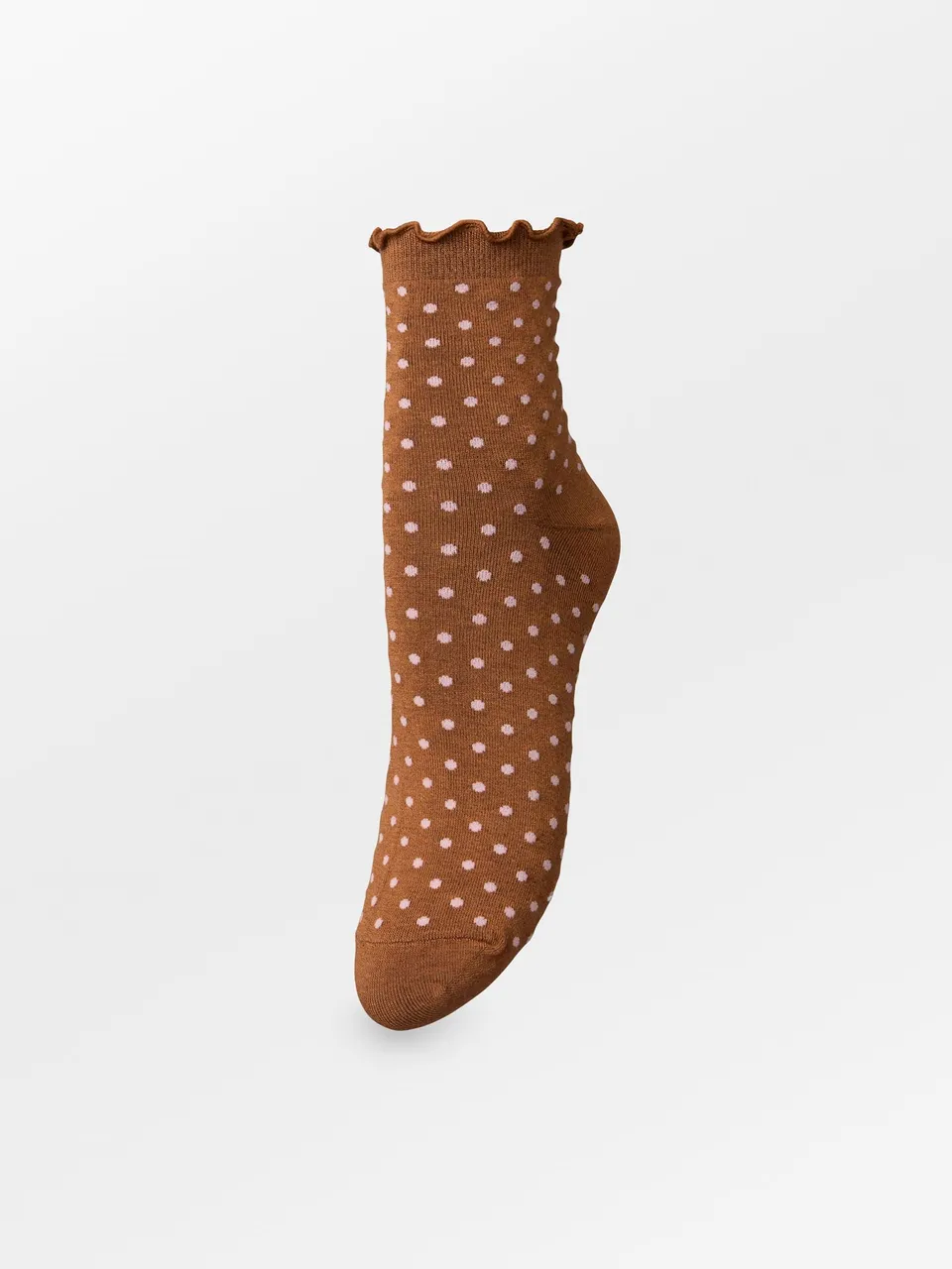 becks-ndergaard-dotted-frilla-short-sock-socken-punkte-mocha-brown image 1