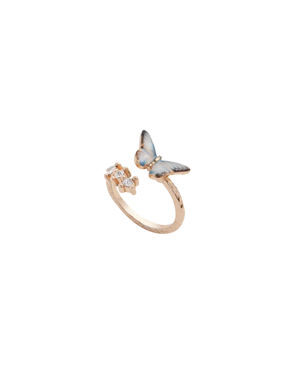 fable-england-blue-butterfly-ring-blau-verstellbar image 1