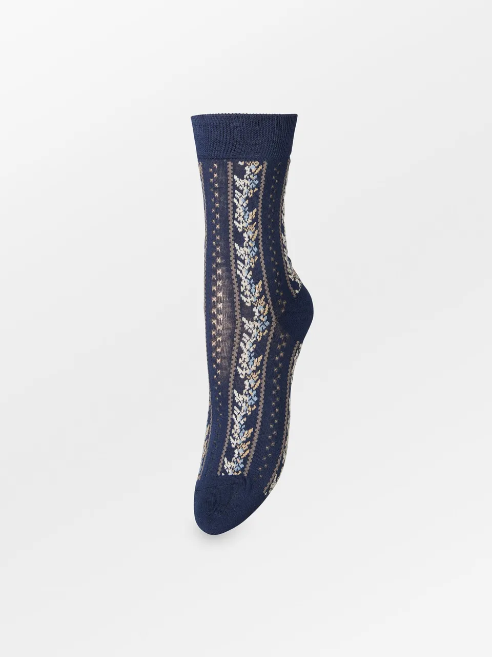 becks-ndergaard-ribbonia-cotta-socken-baumwolle-navy-blue-37-39 image 1