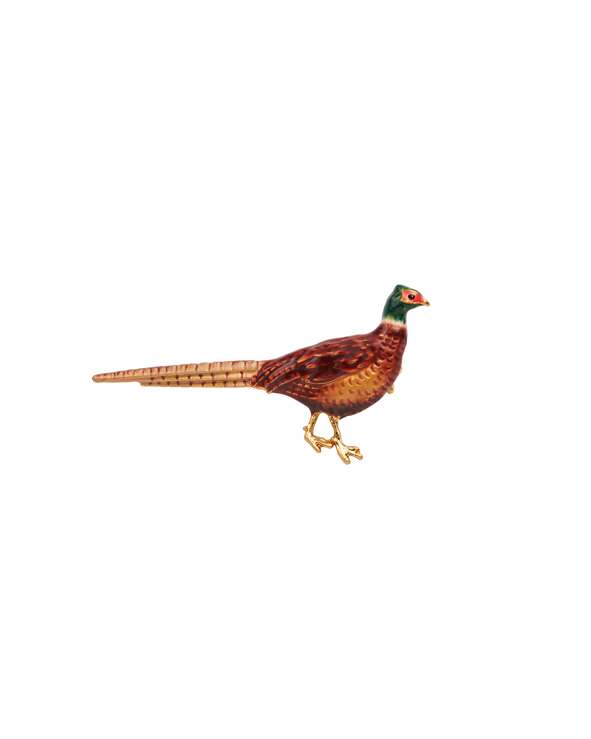 fable-england-golden-pheasant-brosche-gold-fasan-handbemalt image 1