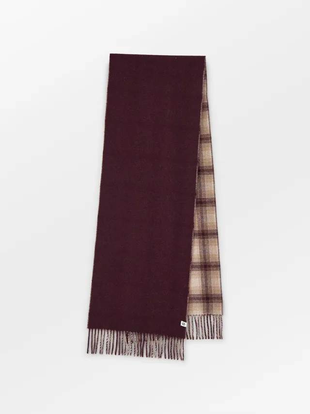 becks-ndergaard-elorenca-schal-wolle-burgundy-karo-37x220 image 1