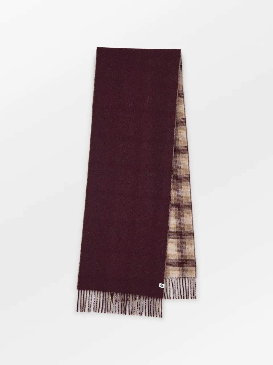 becks-ndergaard-elorenca-schal-wolle-burgundy-karo-37x220 image 1