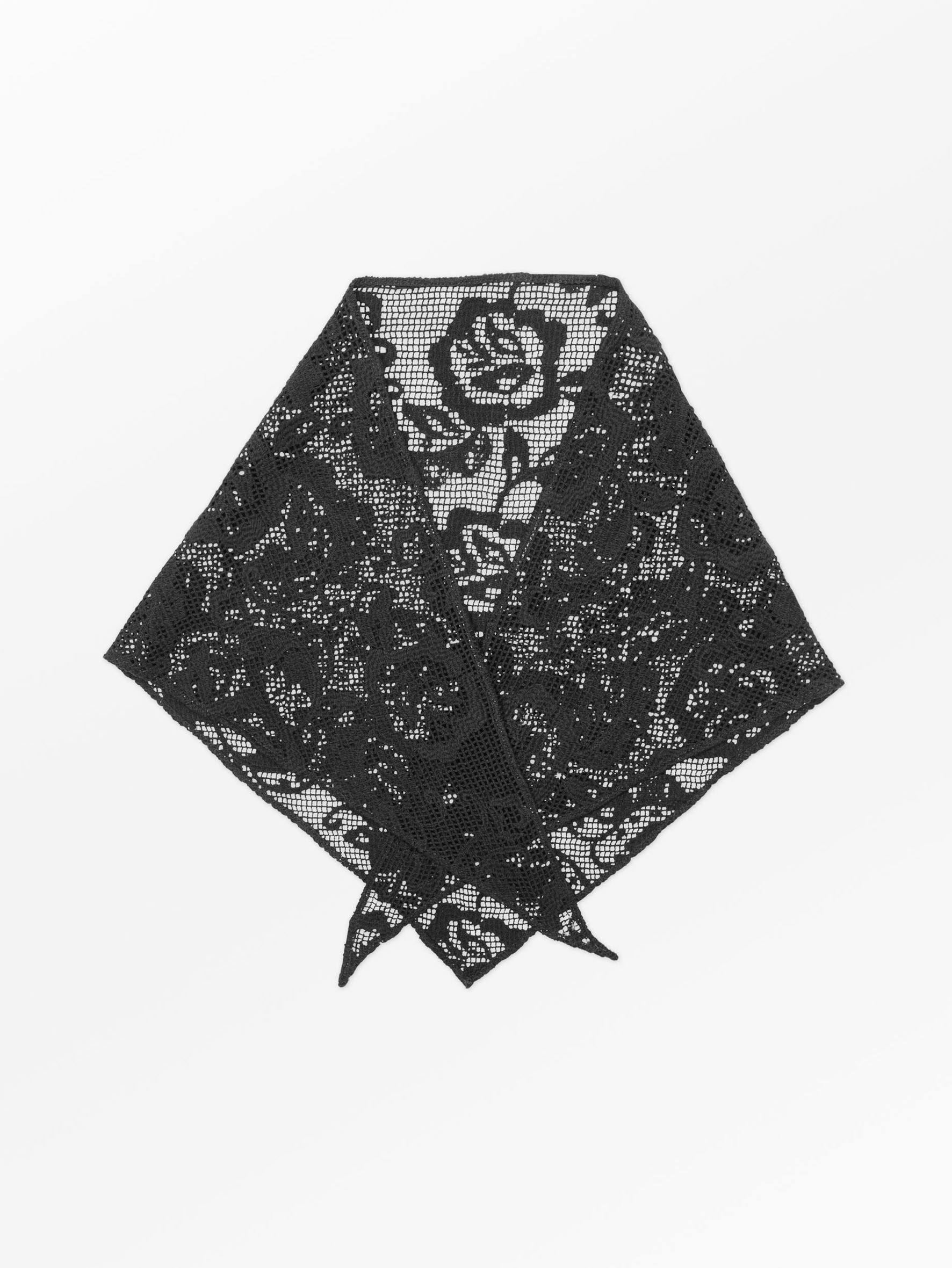 becks-ndergaard-croflora-triangle-scarf-tuch-black-baumwolle image 2
