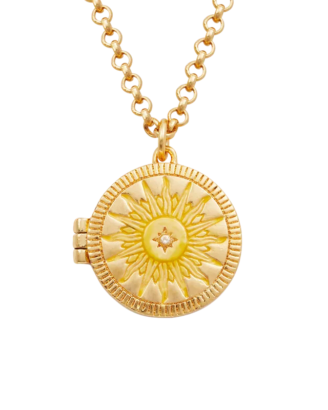 fable-england-jewellery-sun-locket-halskette-gold-medaillon image 1