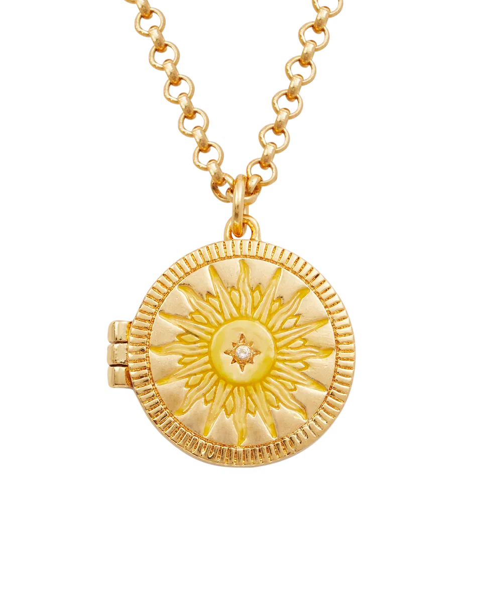 fable-england-jewellery-sun-locket-halskette-gold-medaillon image 1