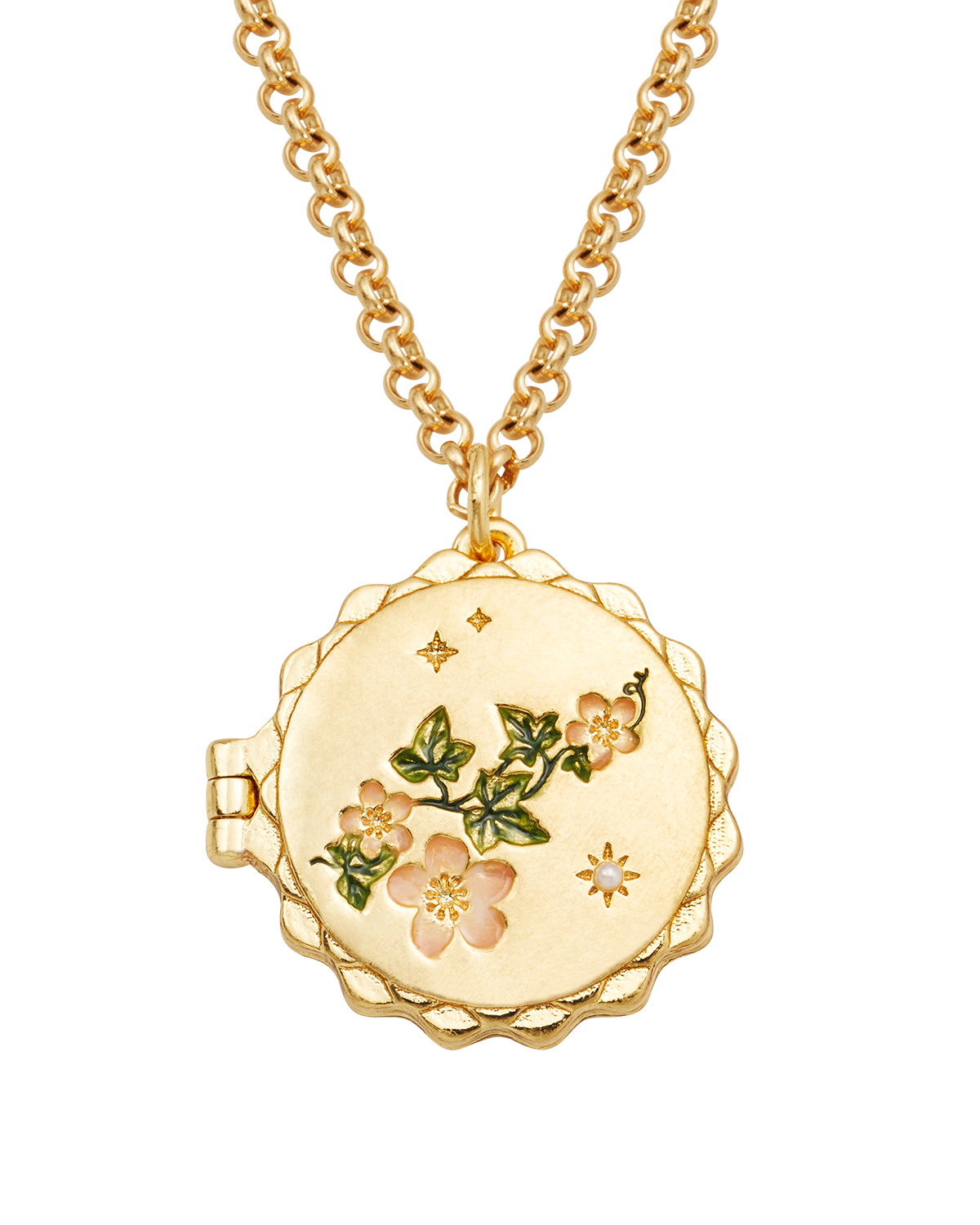 fable-england-ivy-blossom-medaillon-kette-gold image 1