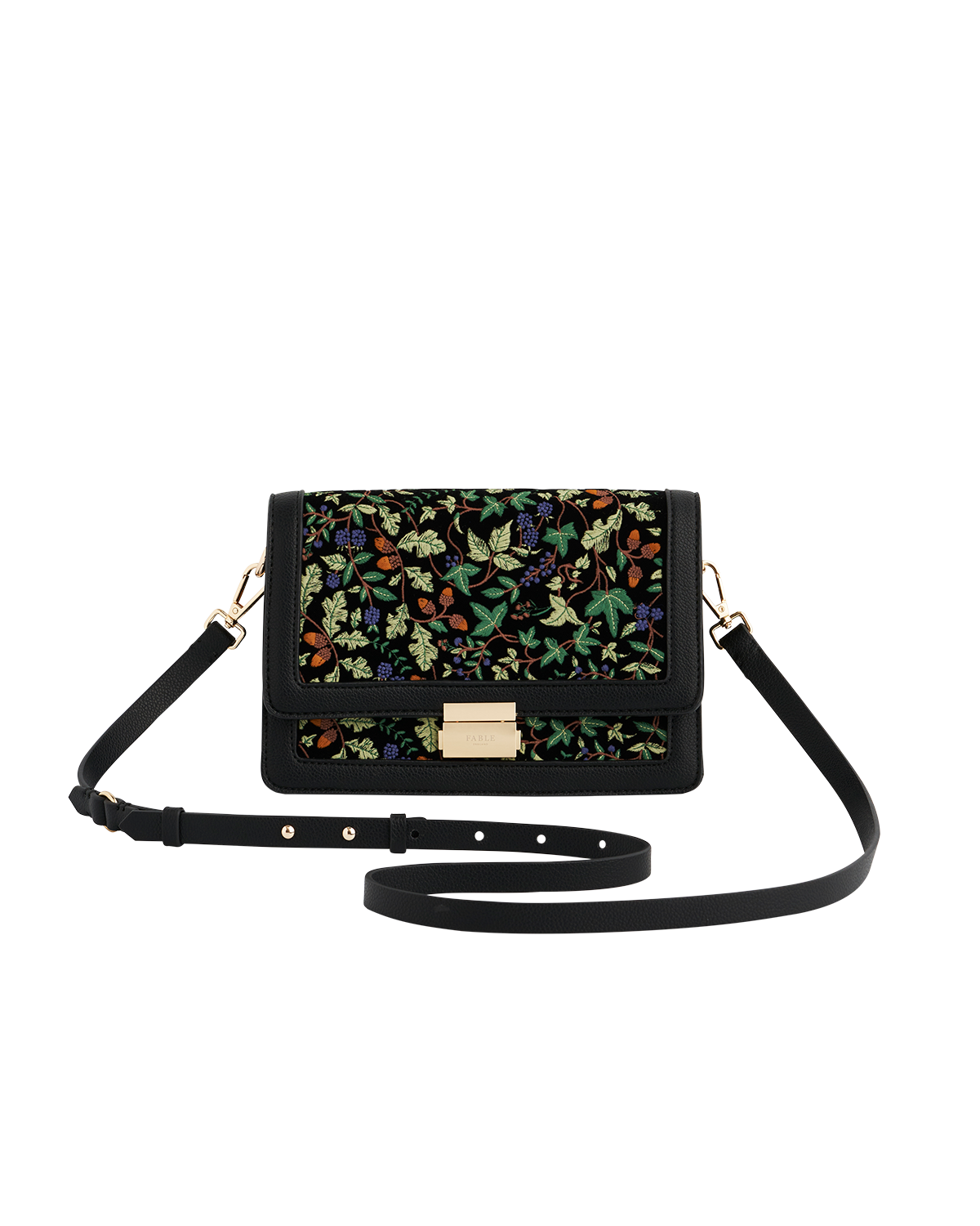 fable-england-foldover-bag-handtasche-schwarz-bestickt image 1