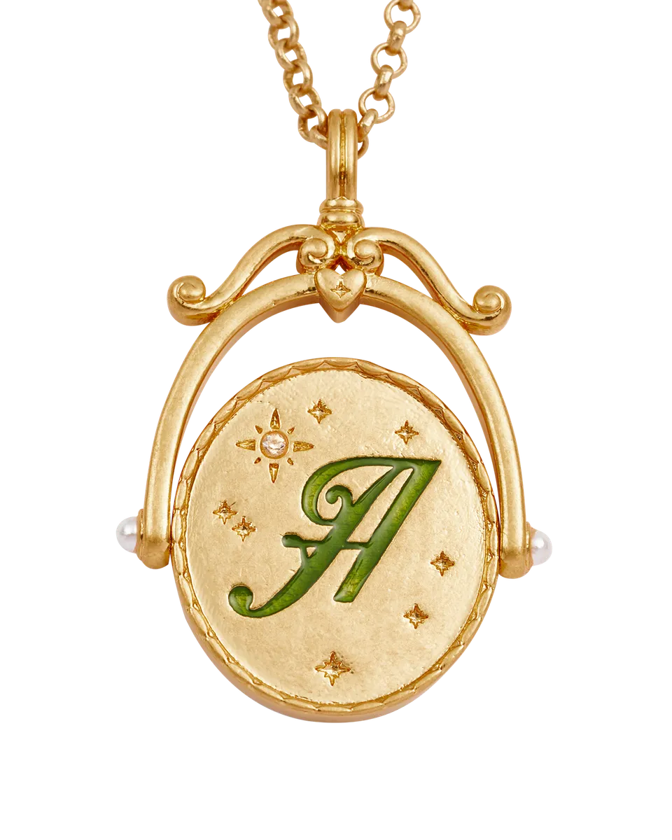 fable-england-jewellery-a-anemone-gold-spinner-halskette-buchstabe-a image 1