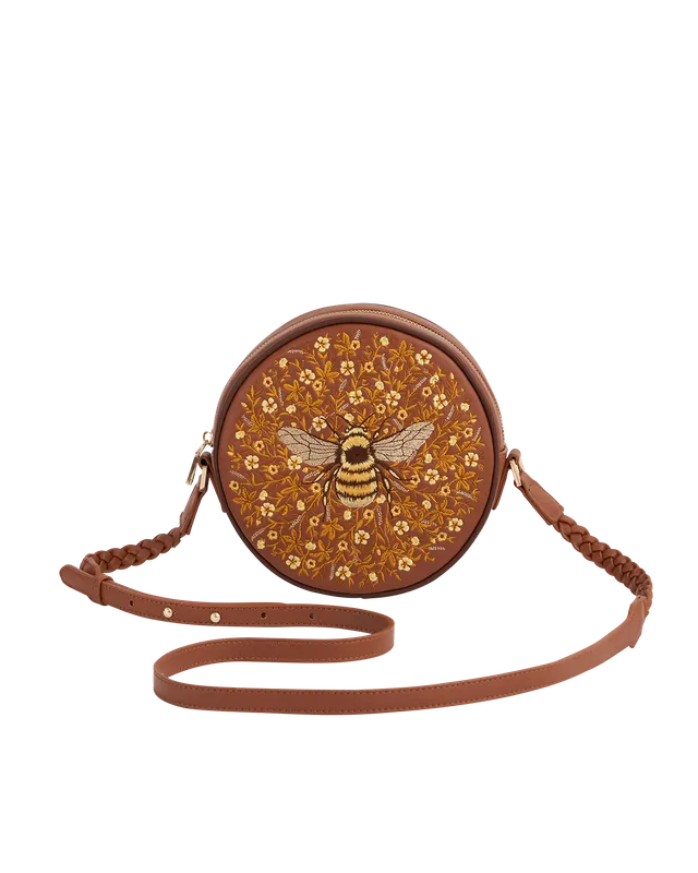 fable-england-bumble-circle-tasche-rund-biene-stickerei image 1