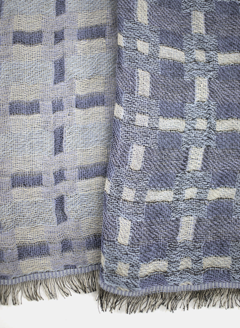 djian-katinka-schal-baumwolle-blau-karo-70x180-cm image 2